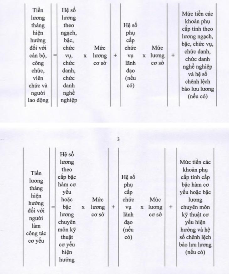 Cách tính tiền lương hiện hưởng - Ảnh chụp màn hình